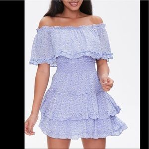 F21 Off-the-Shoulder Floral Print Dress